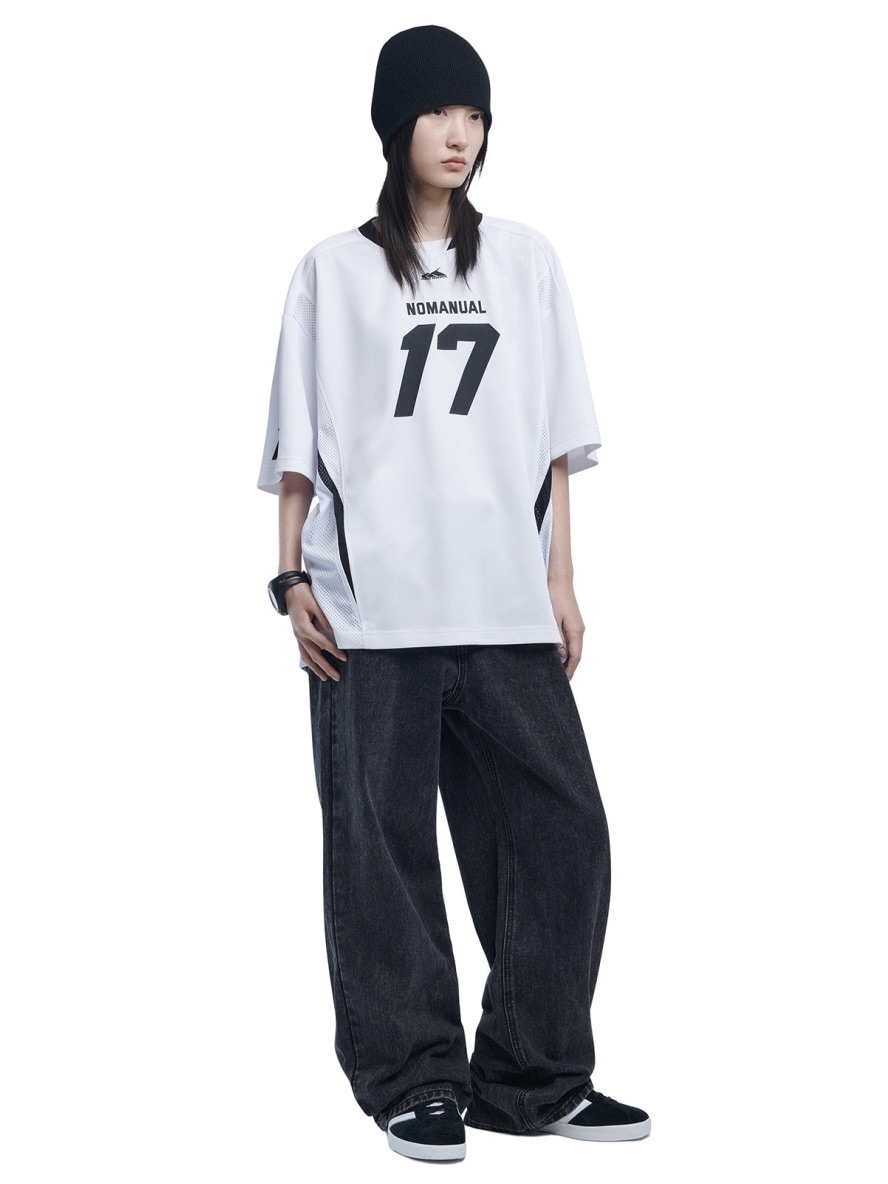 NOMANUAL】17 MESH BLOCK FOOTBALL JERSEY | OUR BRAND,NOMANUAL