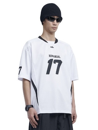 NOMANUAL】17 MESH BLOCK FOOTBALL JERSEY | OUR BRAND,NOMANUAL