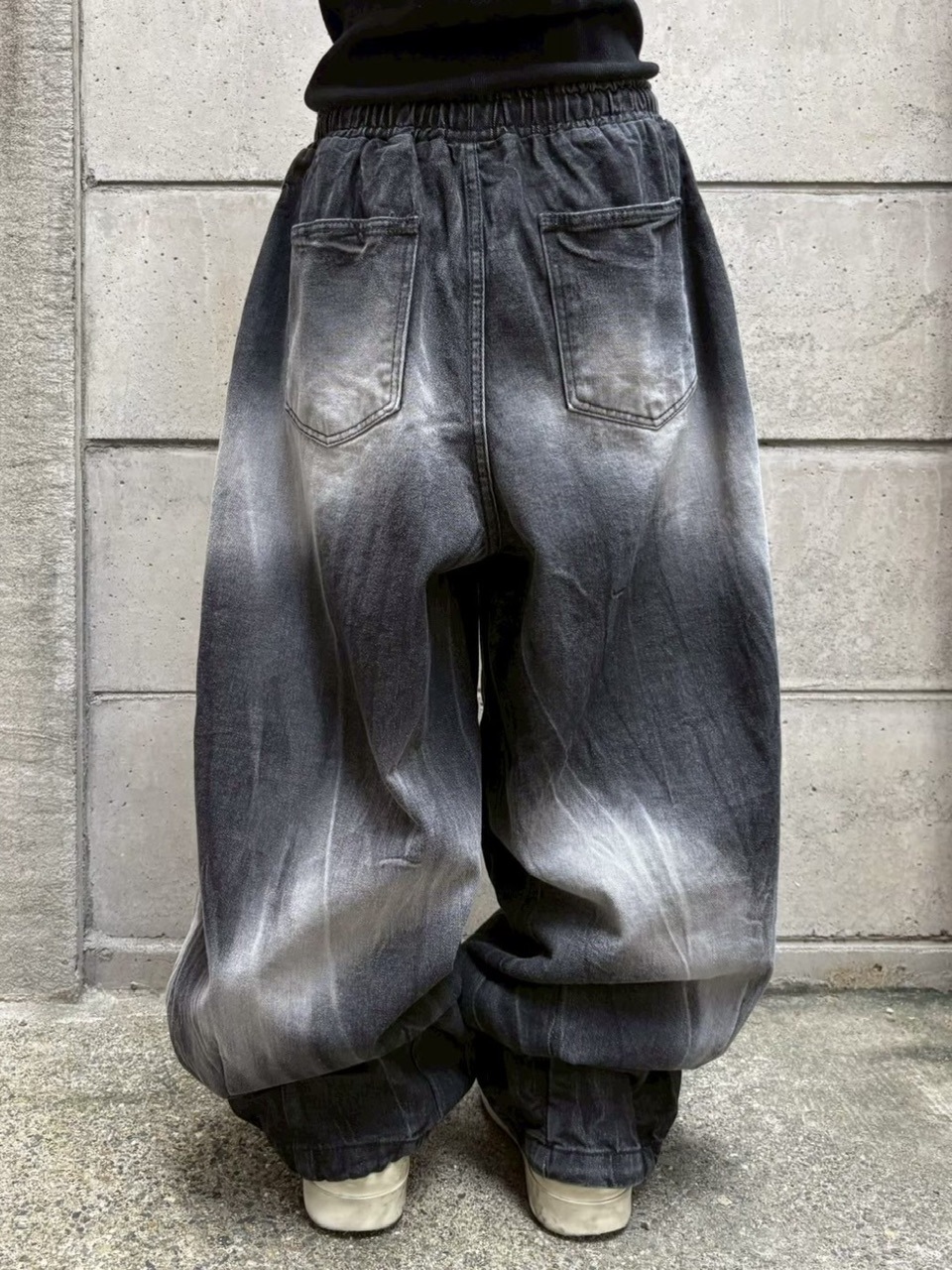 受注制【Never mind the XU】washde ballon denim pants
