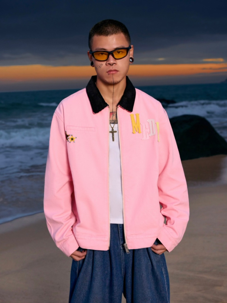 MR. ENJOY DA MONEY ベーシック パーカー ジップアップ フーディ ☆MEDM ユニセックス ロゴ おしゃれジップパーカー/送料込 (MR