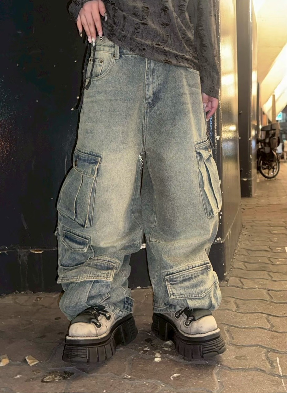 【XU DOG】pocket cargo denim pants サイズ1 Never mind the XU】pocket cargo denim pants 2 (2color