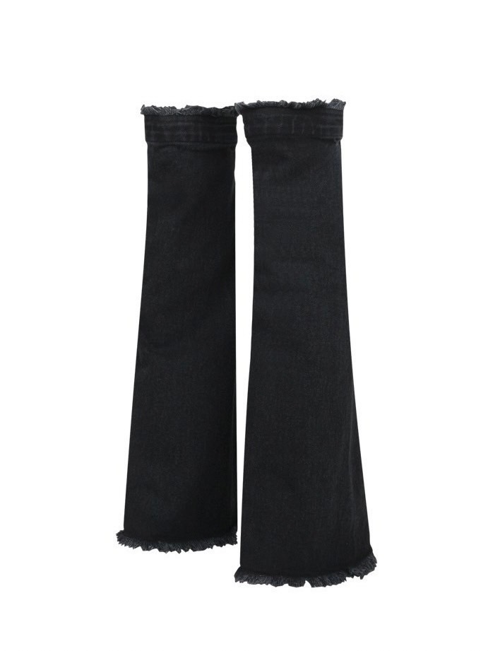 【MORE THAN BLACK】CUT OFF DENIM LEG WARMER