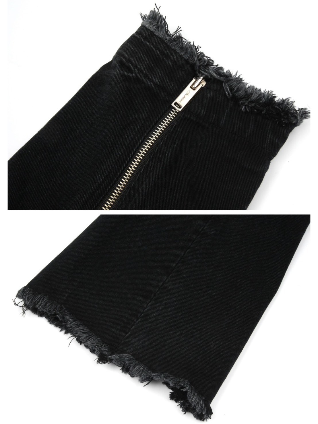 【MORE THAN BLACK】CUT OFF DENIM LEG WARMER