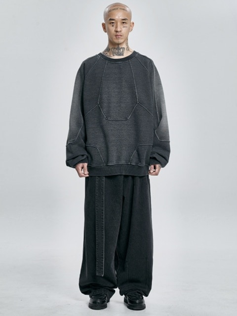 【AJO AJOBYAJO】24FW★ Paneled Denim Sweatshirt AJOBYAJO】Paneled Denim Sweatshirt | OUR BRAND,AJOBYAJO