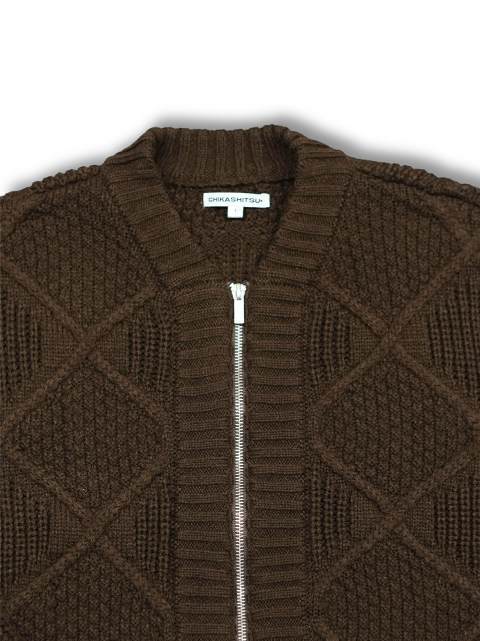 CS】cable knit zip cardigan (brown) | OUR BRAND,Chikashitsu +,CS