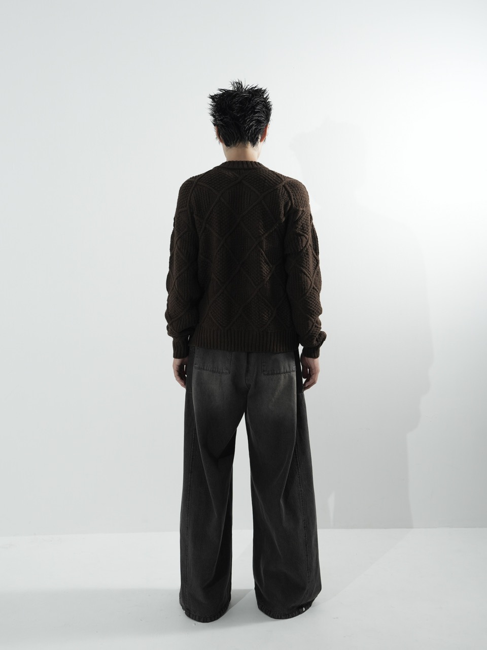 CS】cable knit zip cardigan (brown) | OUR BRAND,Chikashitsu +,CS