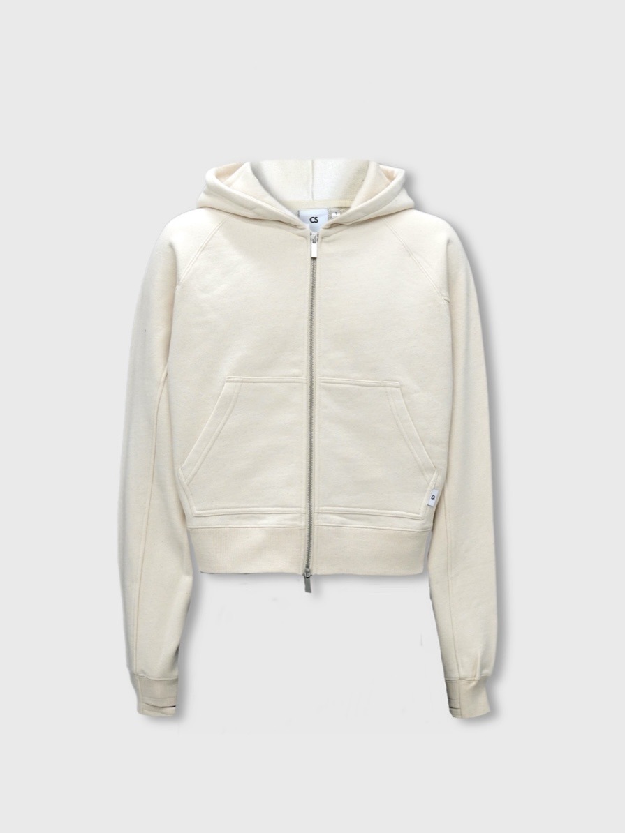 CS】cropped double zip hoodie (ivory) | OUR BRAND,Chikashitsu +,CS
