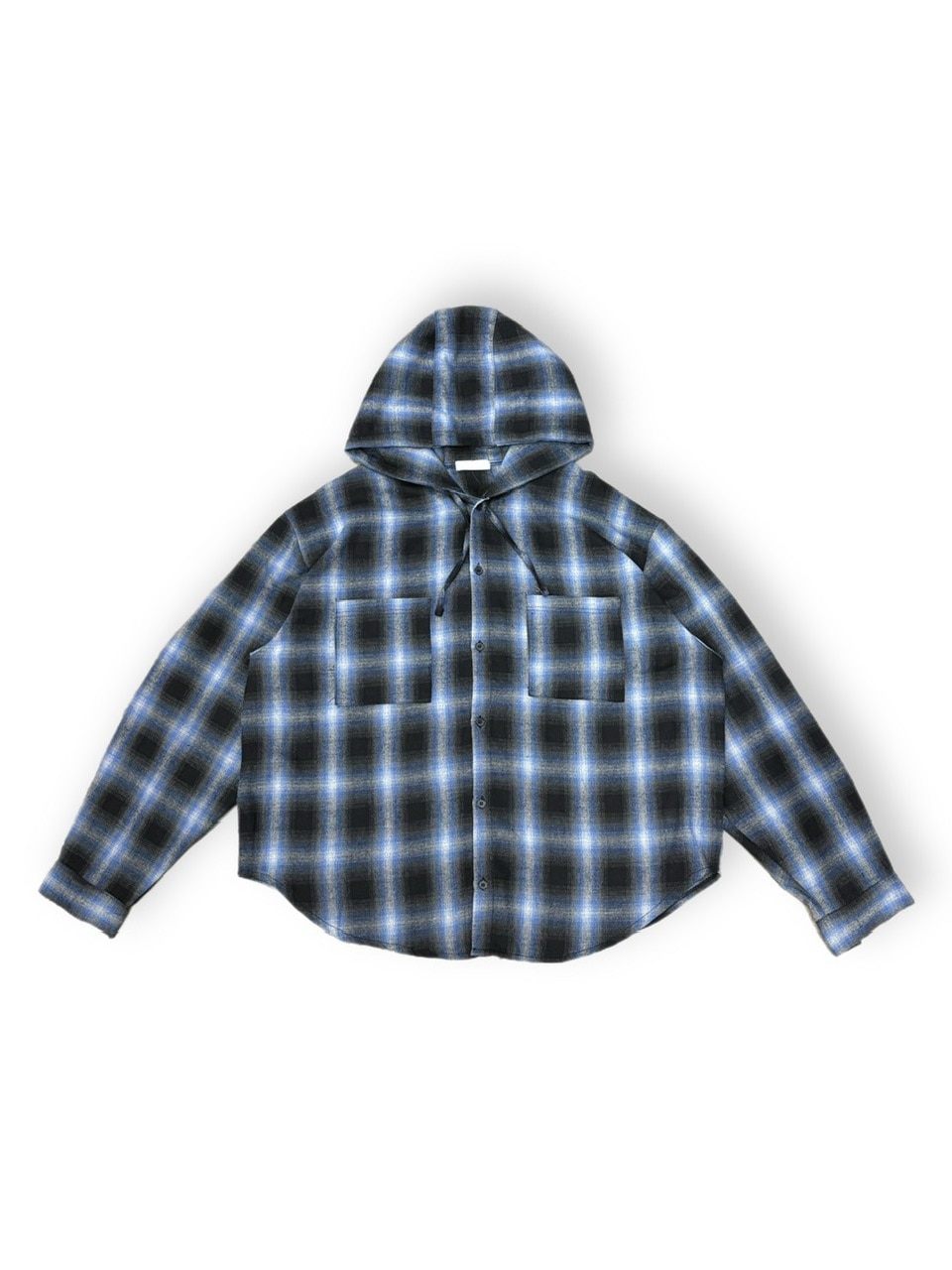 受注制【Chikashitsu +】tartan check hooded shirt (3color