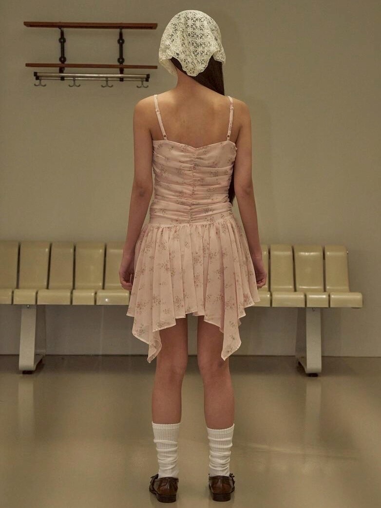 ODDONEOUT】FLOWER SHIRRING ONE PIECE / 【オッドワンアウト