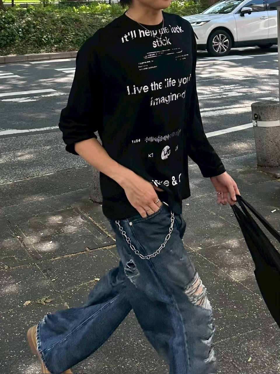 受注制【Chikashitsu +】croque lettering long sleeve