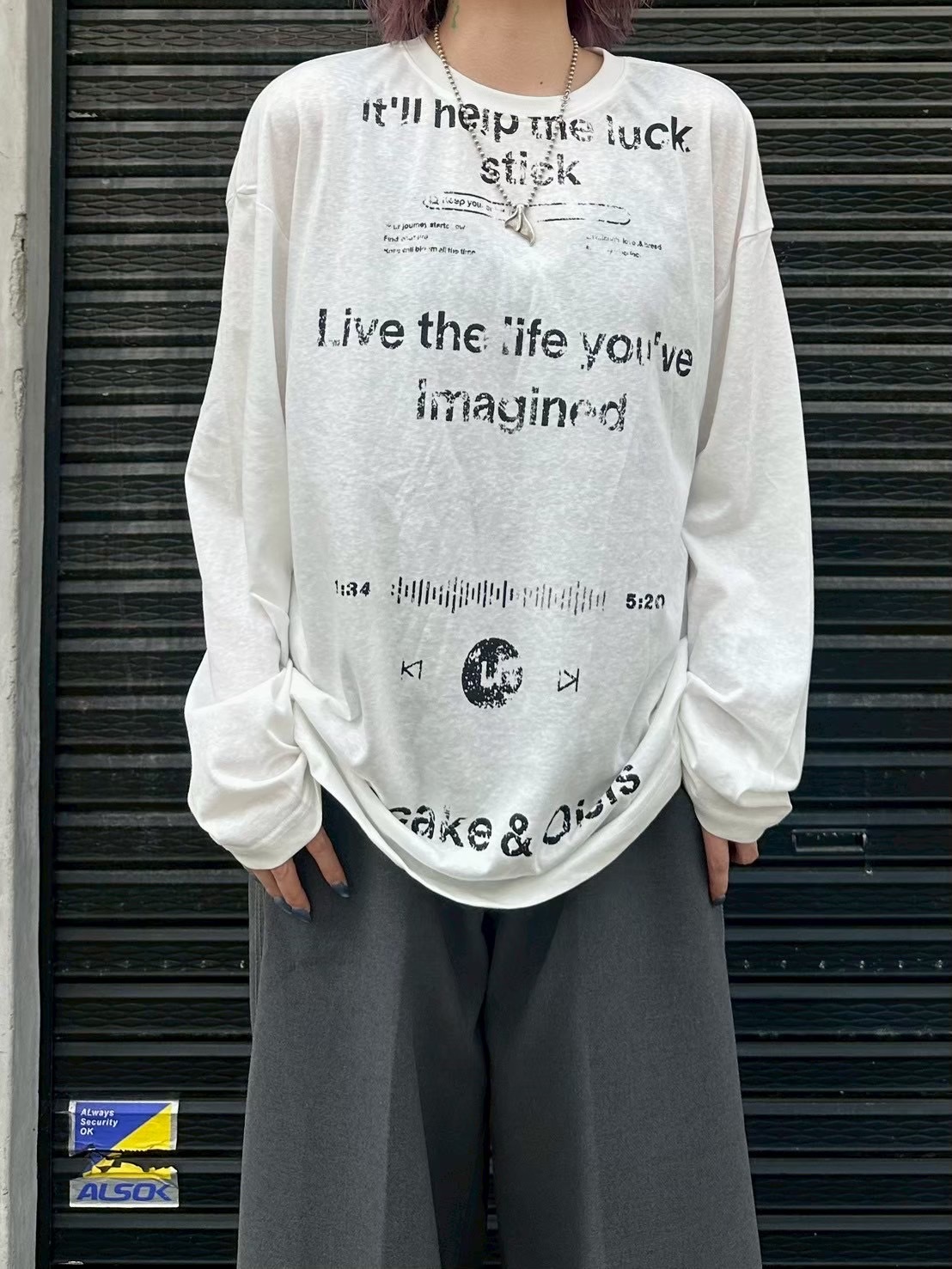 受注制【Chikashitsu +】croque lettering long sleeve