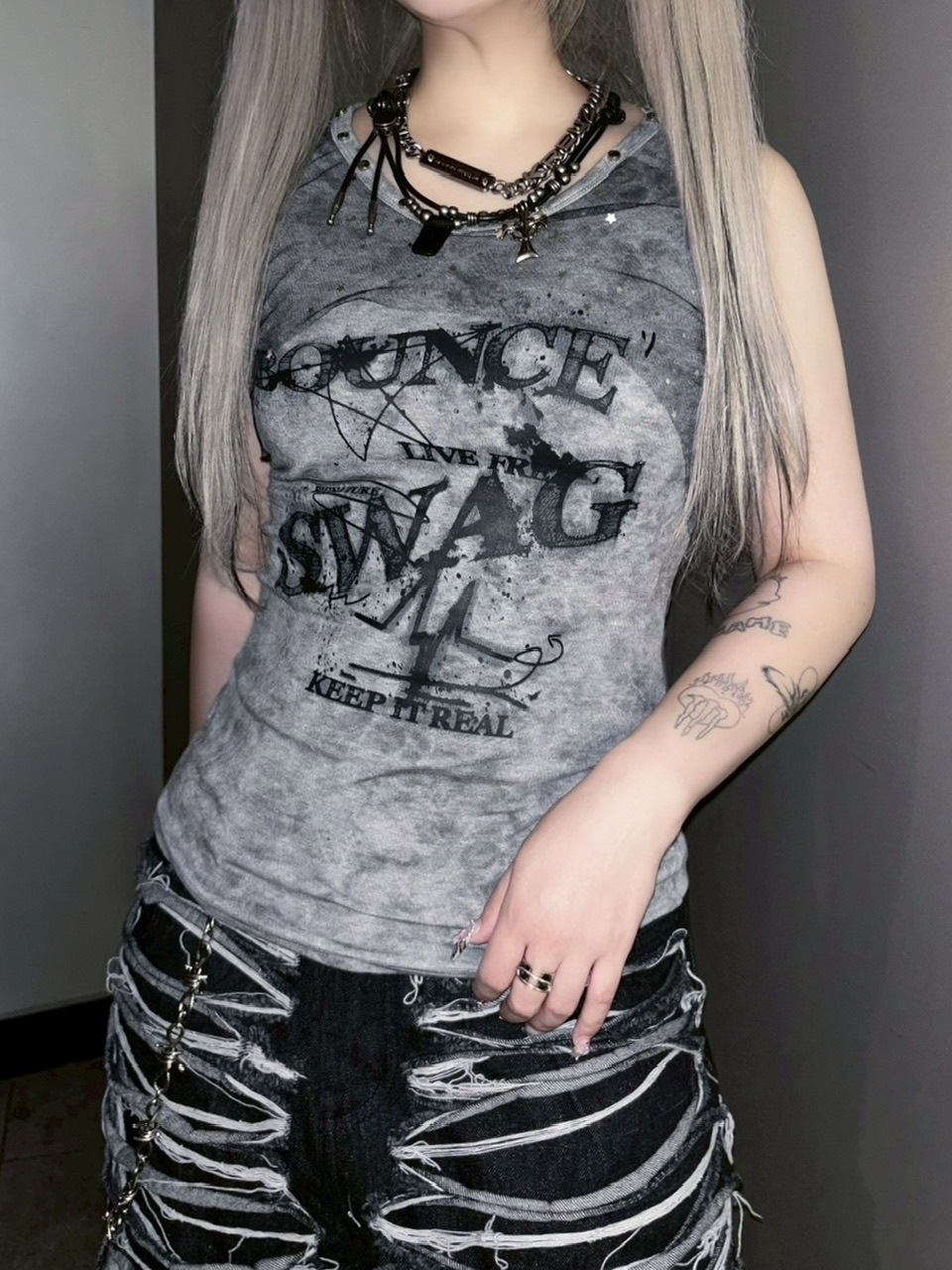 トップス rats TIE DYE LS TEE CHALLENGER / TIE DYE WOLF LOGO L/S TEE -Tie Dye-