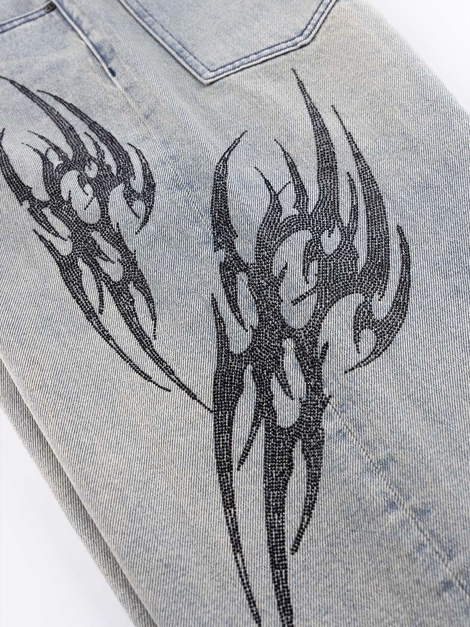 SUPPLIER】Tribal Rhinestone Denim Shorts | OUR BRAND