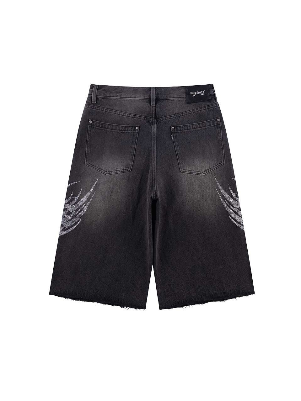 SUPPLIER】Tribal Rhinestone Denim Shorts | OUR BRAND