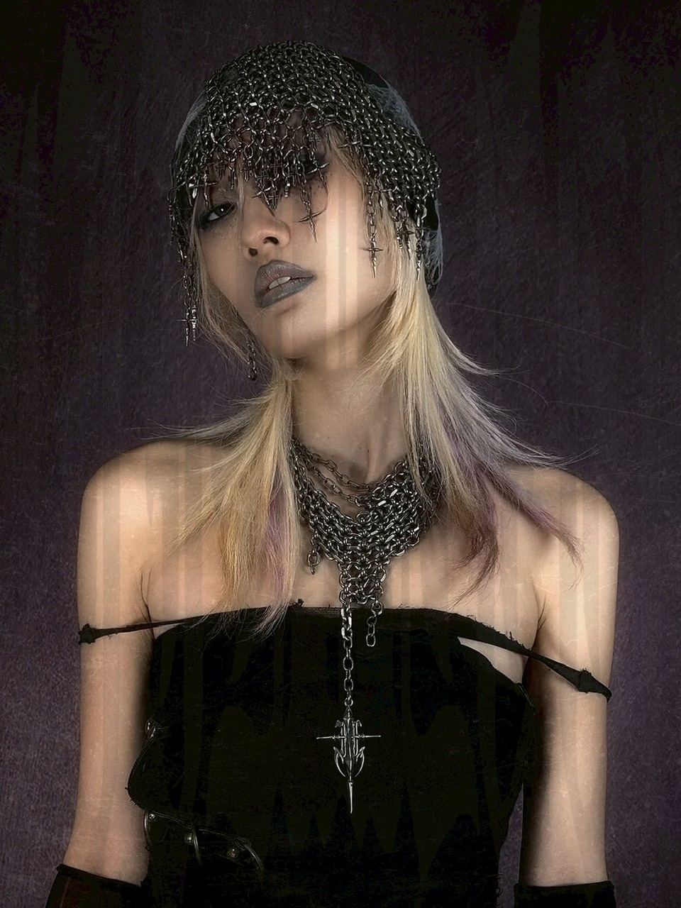 IIIMIII】Layered Gothic Spike Chain Necklace / 【イアミ