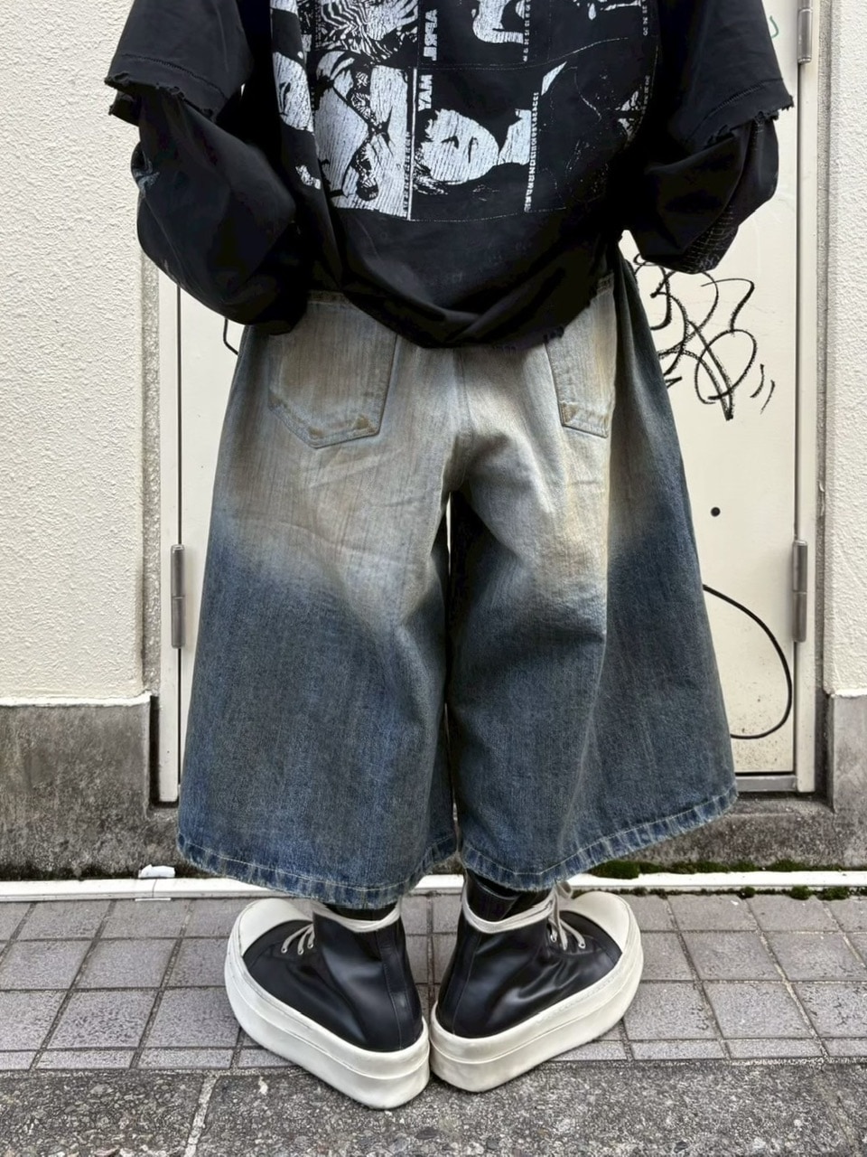 denim リメイク デニム xu dog y2k Never mind the XU】heard damage denim pants | OUR BRAND