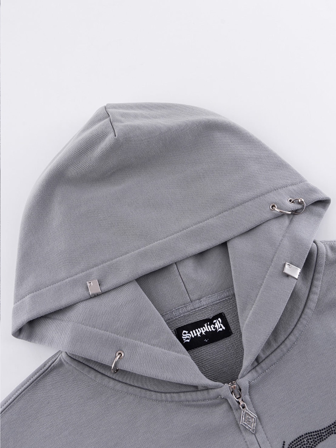 SUPPLIER】Fire Skeleton Rhinestone Zip Hoodie / 【サプライヤー