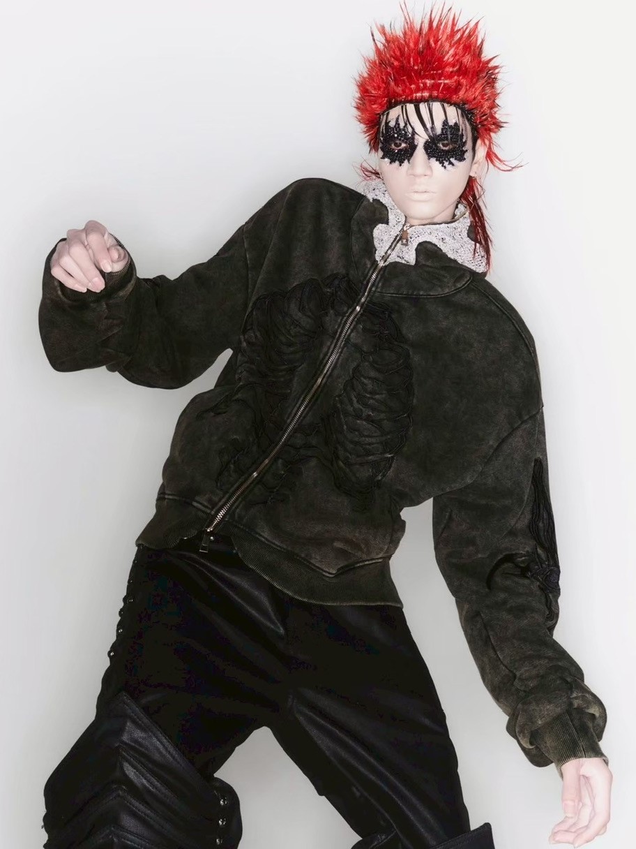 UNIZ】SKELETON KNIGHT HOODIE / 【ユニズ】刺しゅうロゴダブル