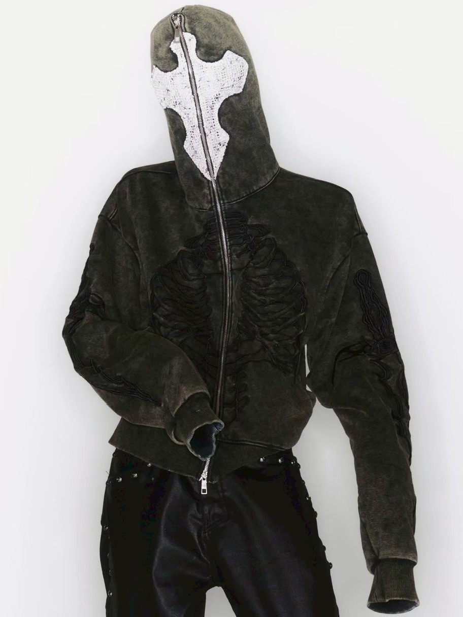 UNIZ】SKELETON KNIGHT HOODIE / 【ユニズ】刺しゅうロゴダブル