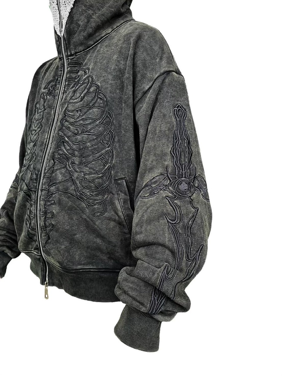 UNIZ】SKELETON KNIGHT HOODIE / 【ユニズ】刺しゅうロゴダブル