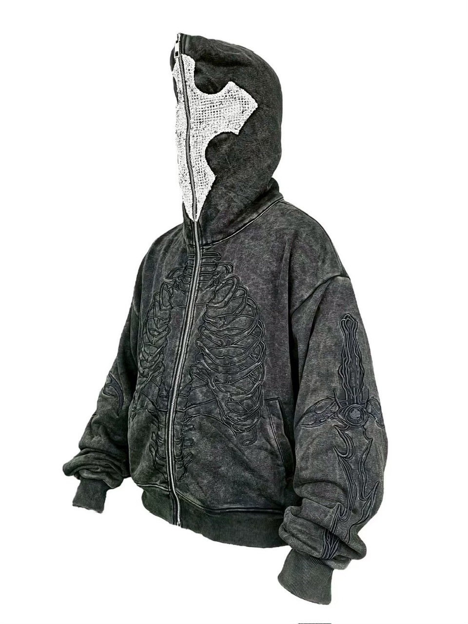 UNIZ】SKELETON KNIGHT HOODIE / 【ユニズ】刺しゅうロゴダブル