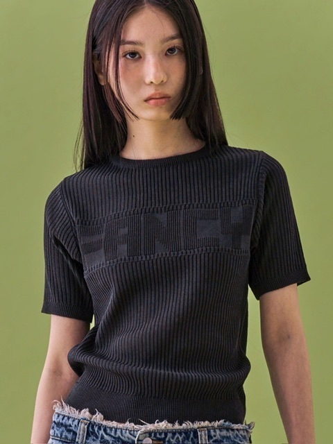 ★FANCY CLUB★ NF INNOCENT KNIT T-BLACKF24QB300 F24QB300BK NF] INNOCENCE KNIT TEE_(BLACK)_F24QB300 - FANCY CLUB | 60