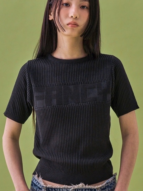 ◇NASTY FANCY CLUB◇ NF Innocent Knit TeeBLUEF24QB300 FANCY CLUB】INNOCENCE KNIT TEE | OUR BRAND,FANCY CLUB