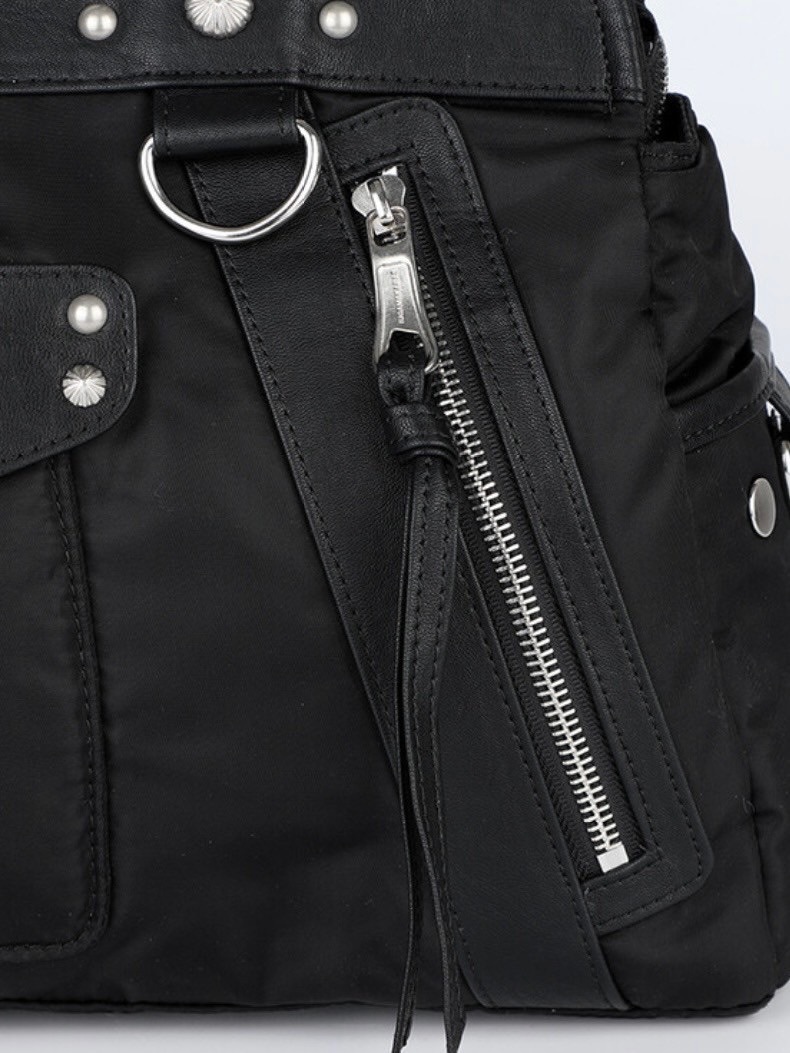 IUGAMAKARAS】Studded Nylon Shoulder Bag | OUR BRAND