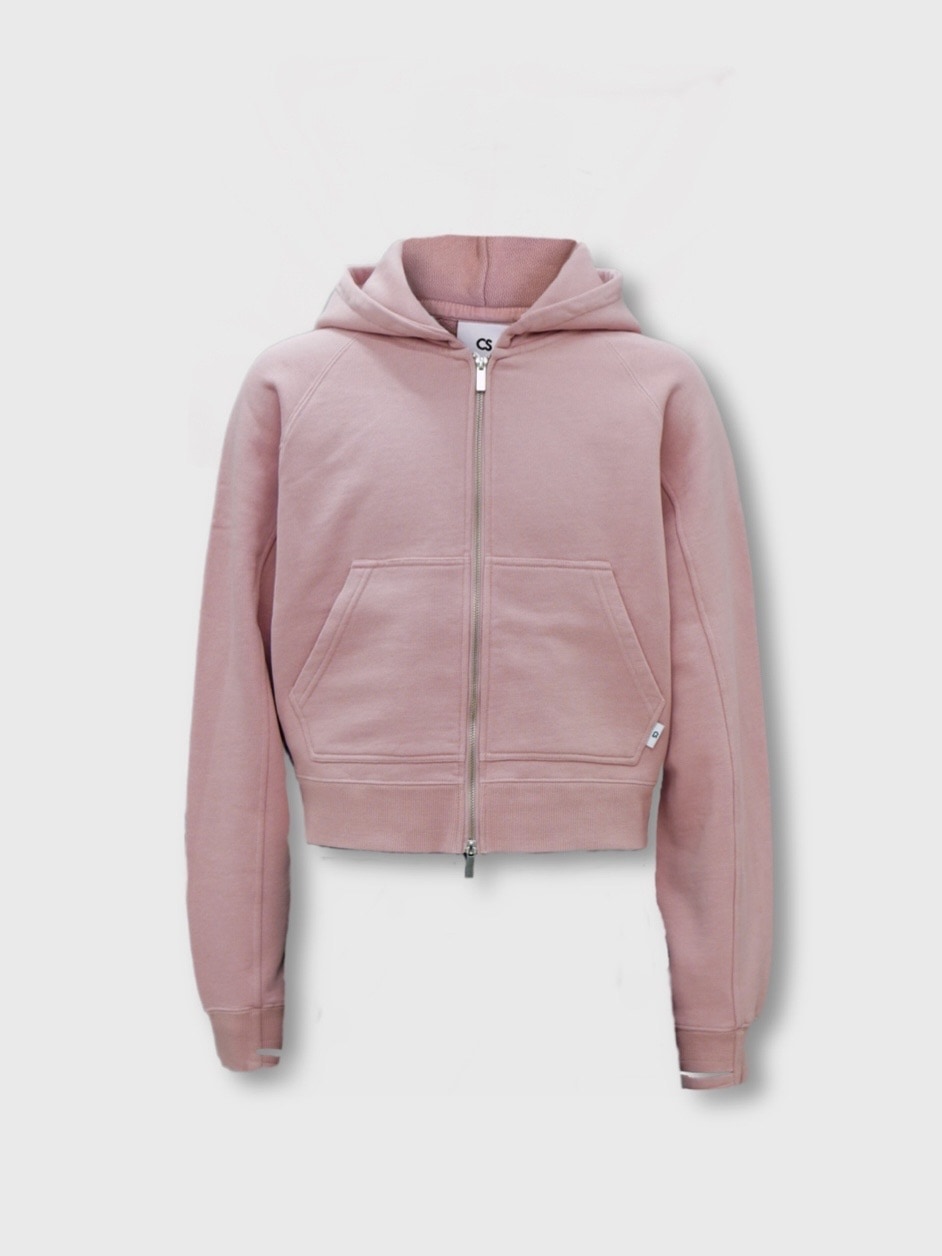 CS】cropped double zip hoodie (pink) | OUR BRAND,Chikashitsu +,CS