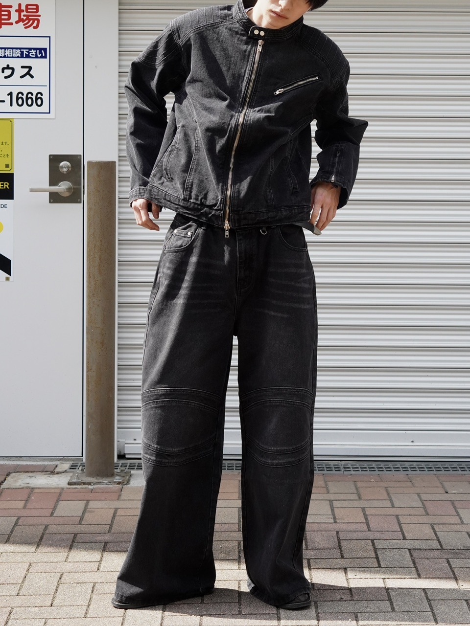 受注制【Chikashitsu +】set up stitch denim jacket