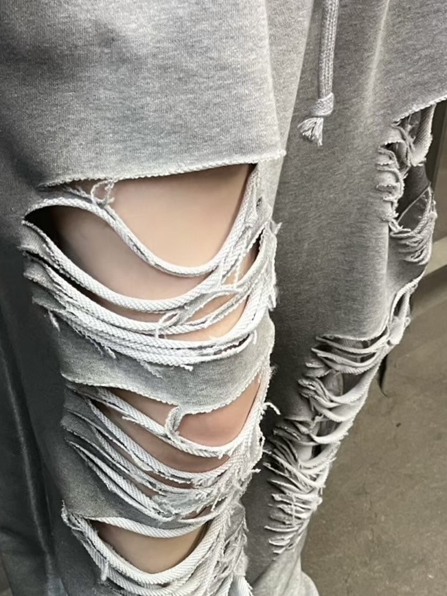 受注制【Never mind the XU】dirty damage sweat pants