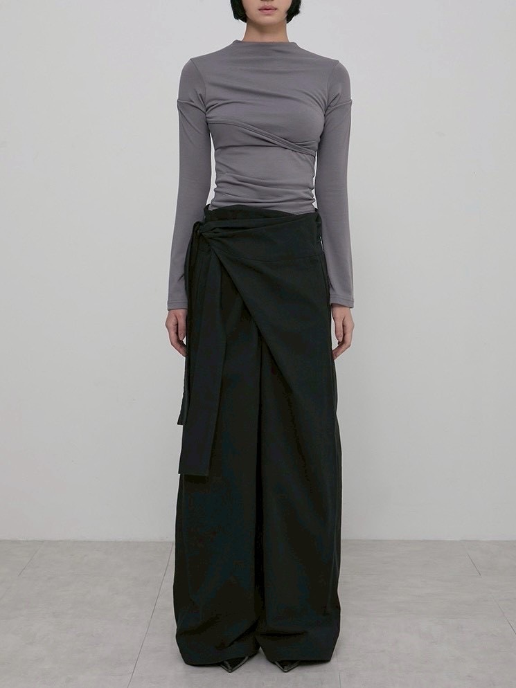 【FLAREUP】Layered Wrap Trousers / 【フレアアップ】レイヤードラップパンツ