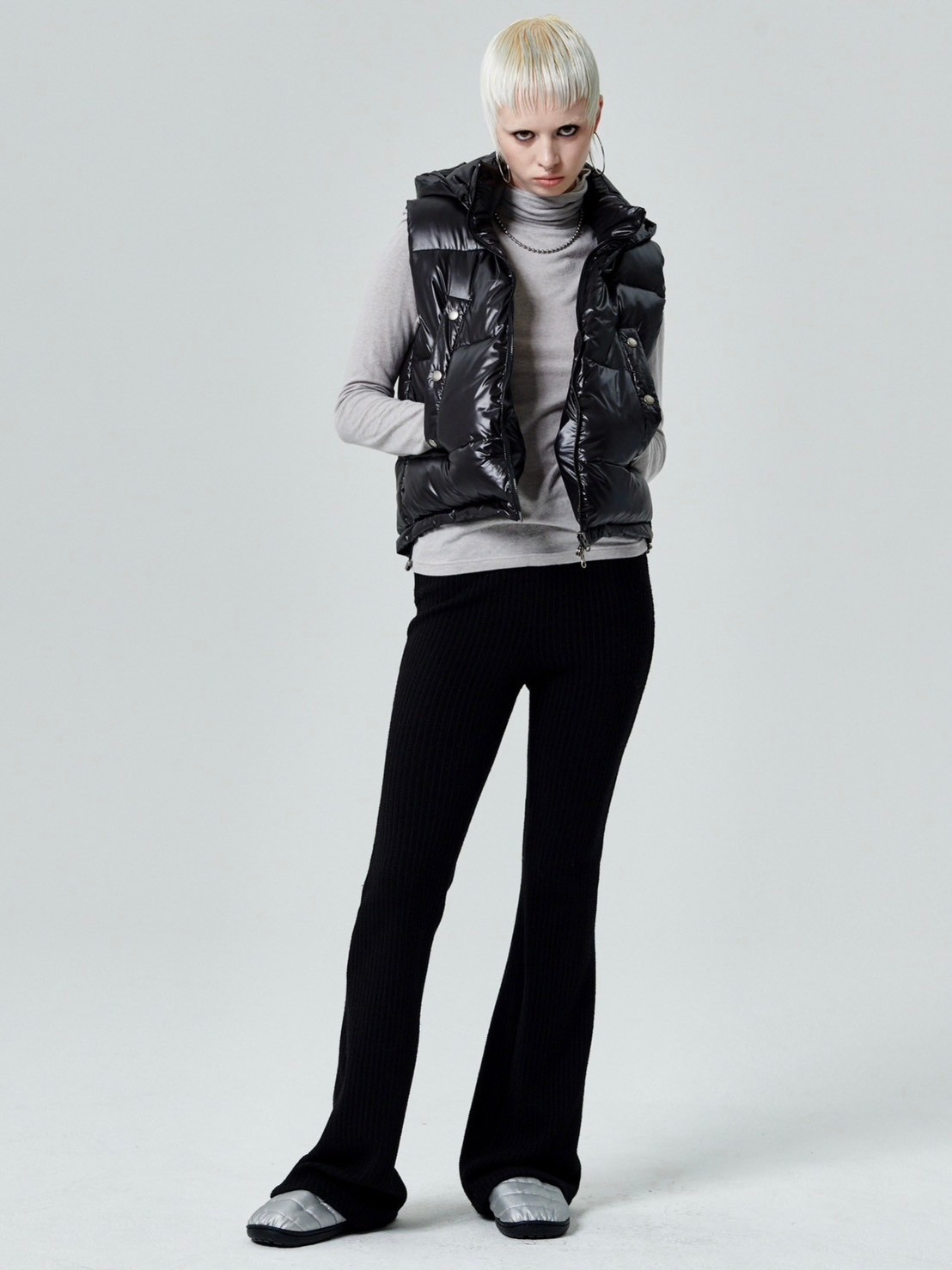 【runningHIGH】ANGORA GAUZE TURTLENECK TOP