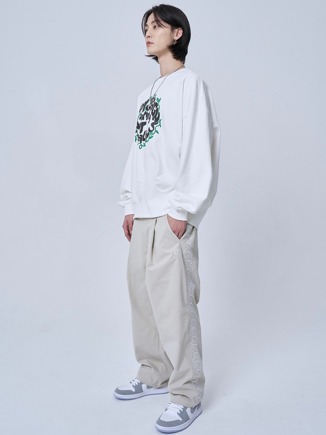 ★OY★VINE MELTING LOGO LONG SLEEVE-WHITE★正規品/直送料込 OY】WAVE CUTTING RIP LOGO MTM | OUR BRAND,OY | PRESSING WEB SHOP