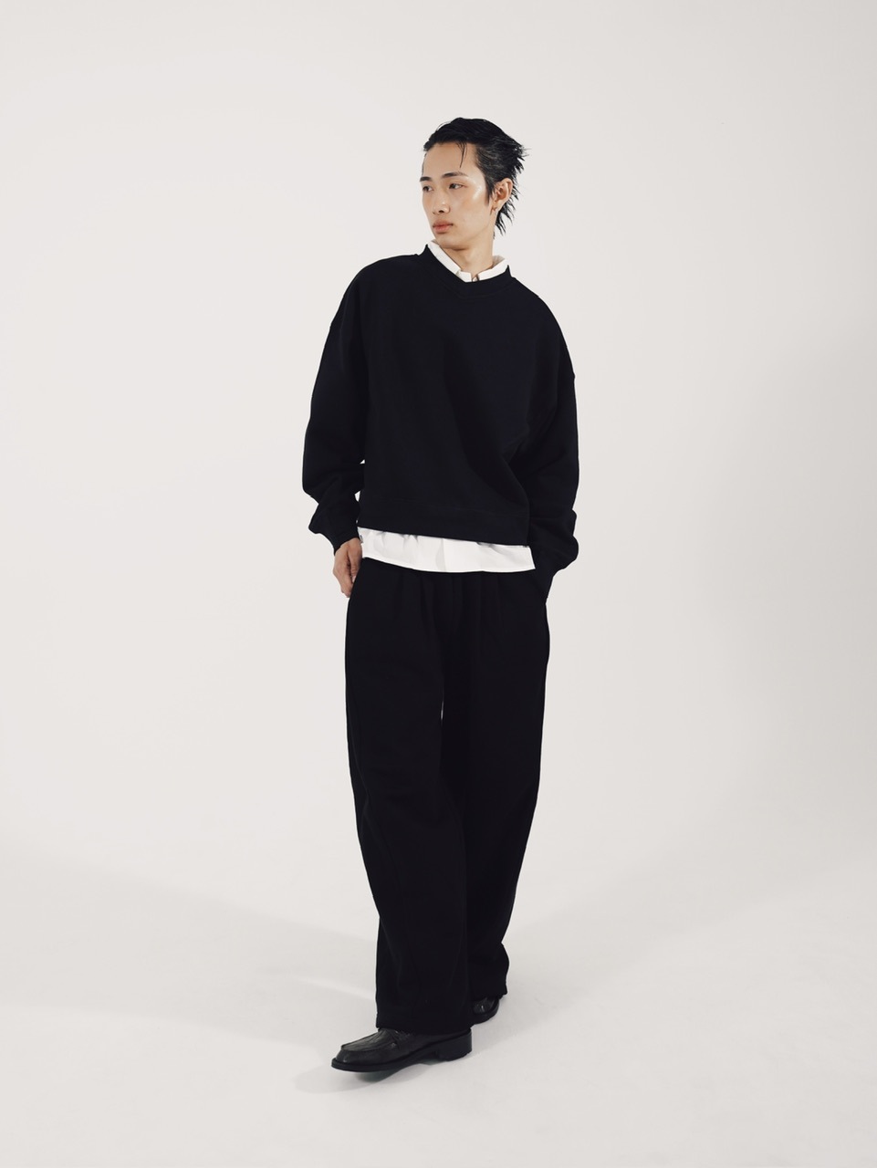 【CS】2tuck sweat pants (black)