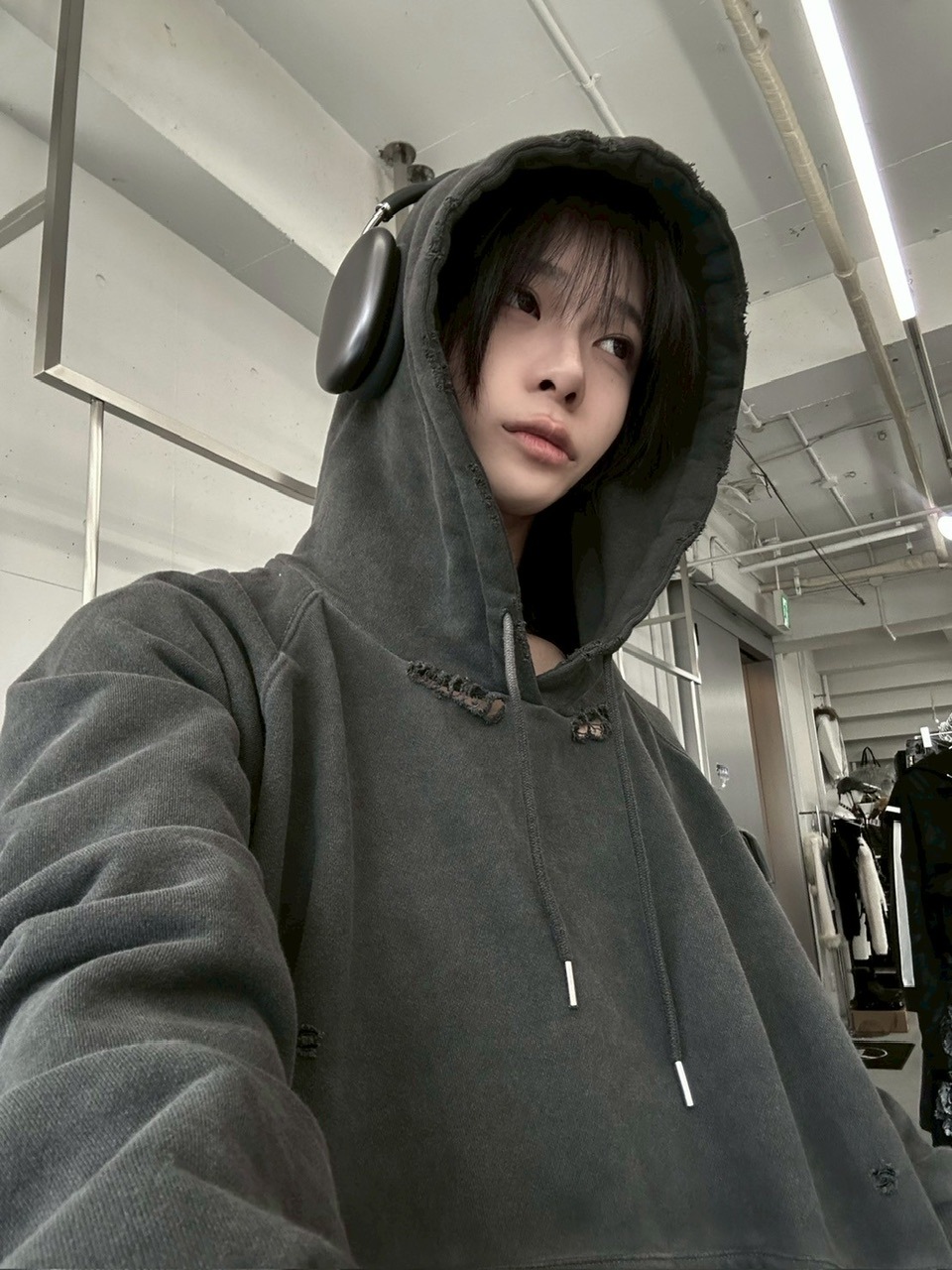 w*o様 OVY Pigment Damage Processing Hoodi Pigment Damage Processing P/O Hoodie (brown) | OVY