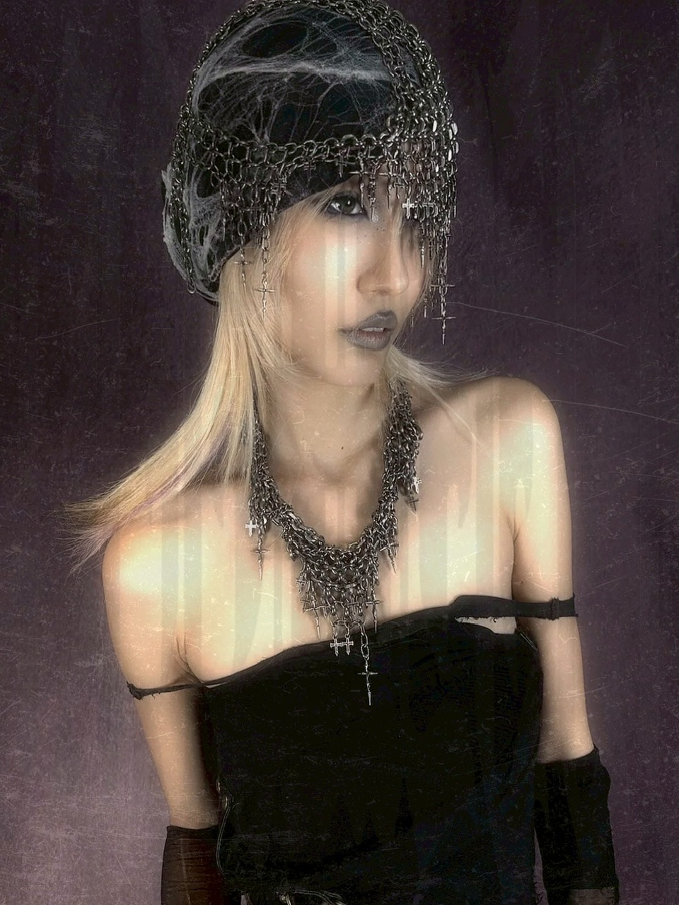 【IIIMIII】Cross＆Layered Chain Necklace / 【イアミ】クロスレイヤードシルバーチェーンネックレス