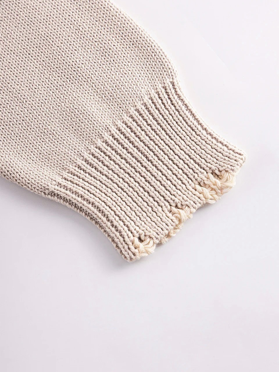 SUPPLIER】Distressed Multiple Cross Leather Patch Crew Knit