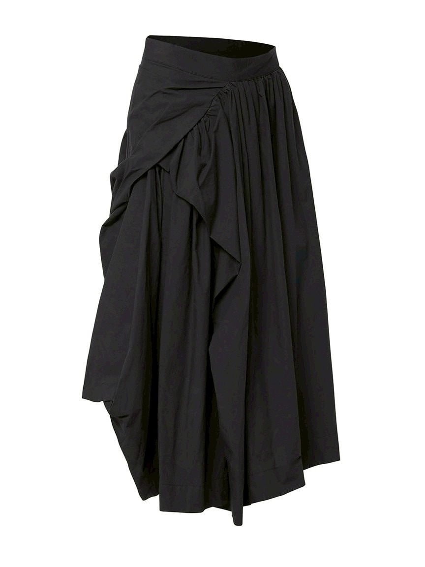 【FLAREUP】Asymmetrical Draped Layered Long Skirt / 【フレアアップ】アシンメトリードレープレイヤードロングスカート