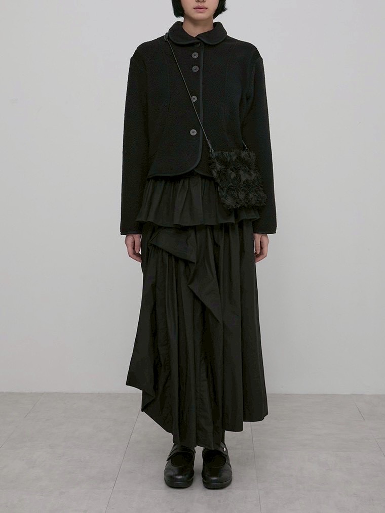 【FLAREUP】Asymmetrical Draped Layered Long Skirt / 【フレアアップ】アシンメトリードレープレイヤードロングスカート