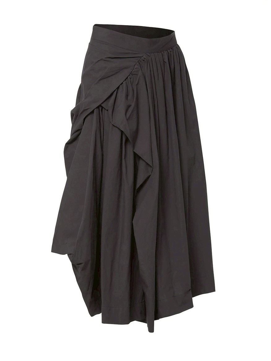 【FLAREUP】Asymmetrical Draped Layered Long Skirt / 【フレアアップ】アシンメトリードレープレイヤードロングスカート
