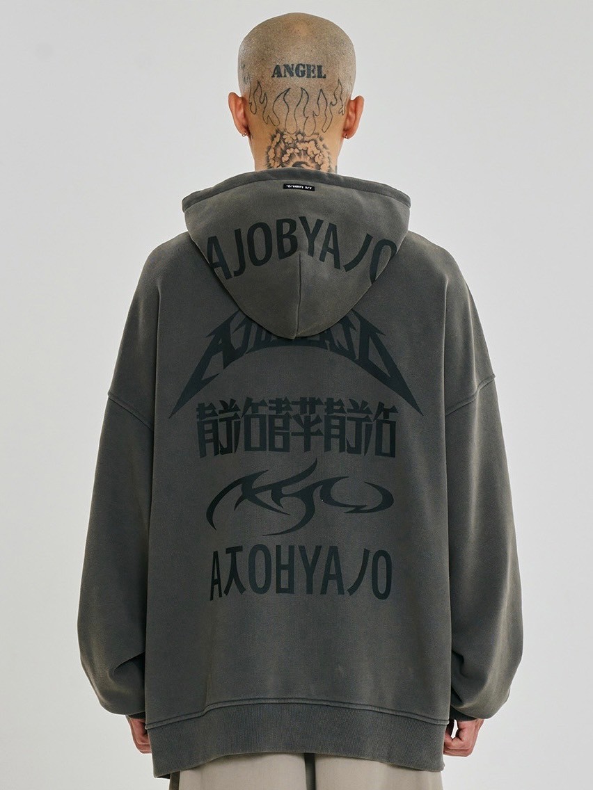 【AJOBYAJO】Five AJO Logos Washed Hoodie