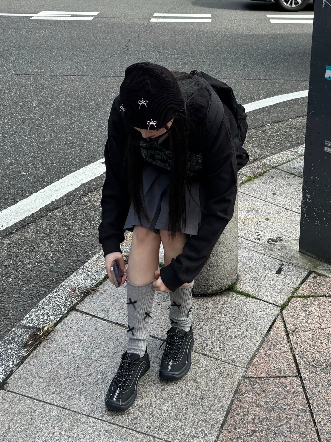 受注制【Chikashitsu + LADIES】ribbon socks (4color)