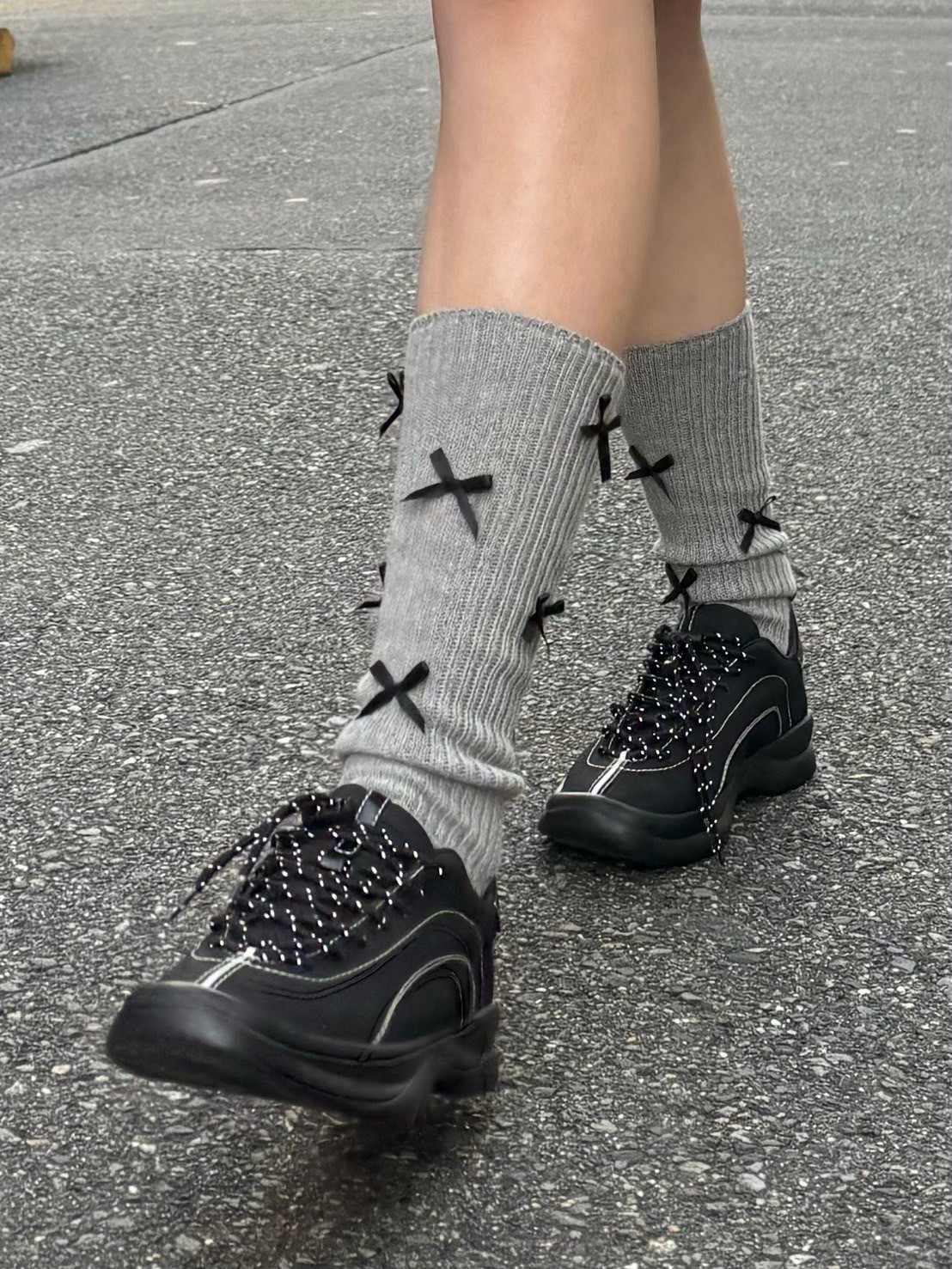 受注制【Chikashitsu + LADIES】ribbon socks (4color)