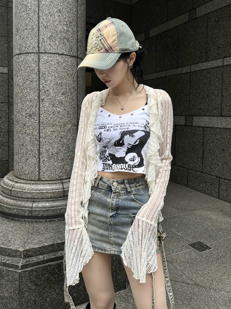 Never mind the XU】frill lace cardigan (2color) | OUR BRAND,Never