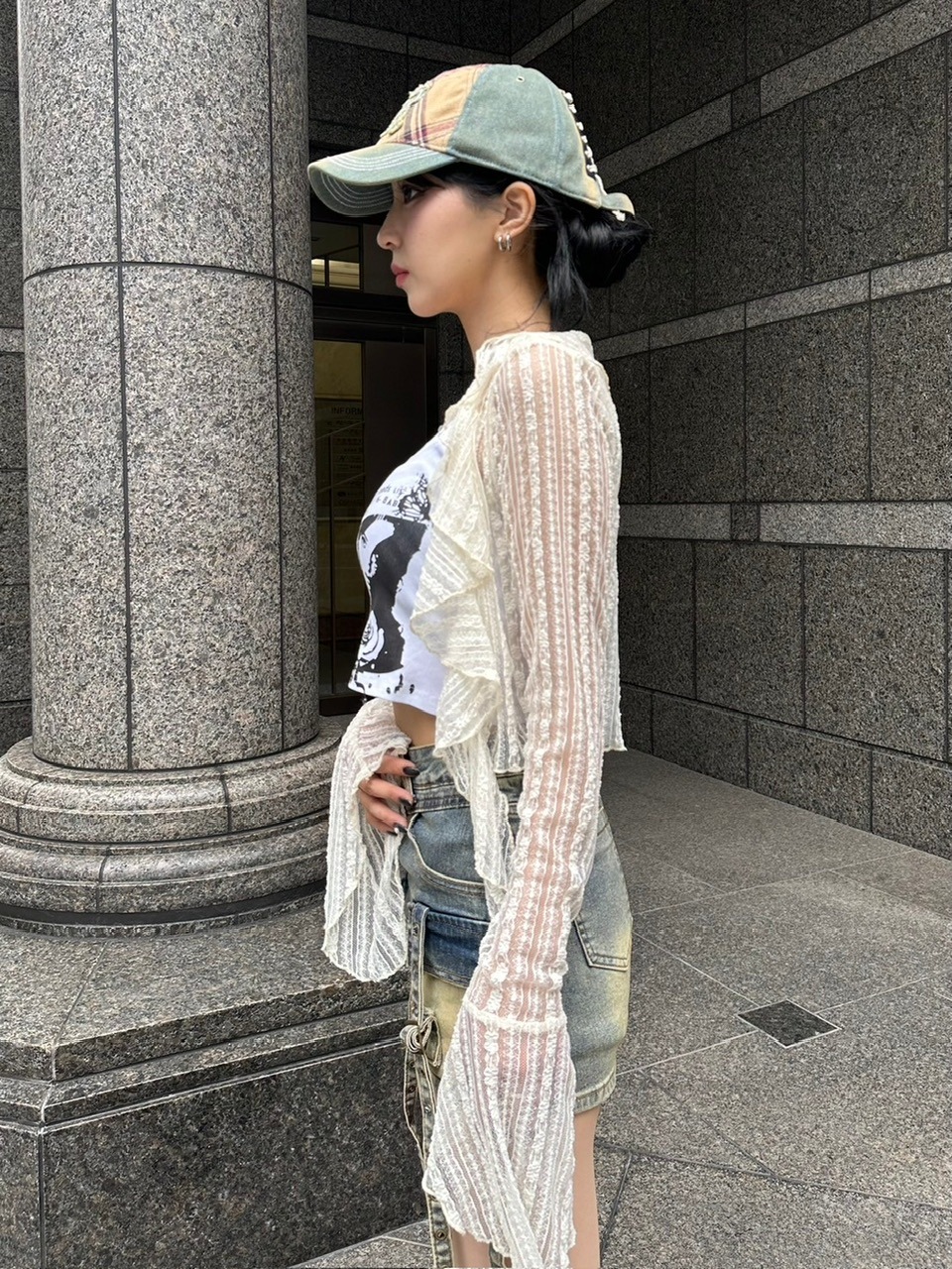 Never mind the XU】frill lace cardigan (2color) | OUR BRAND,Never