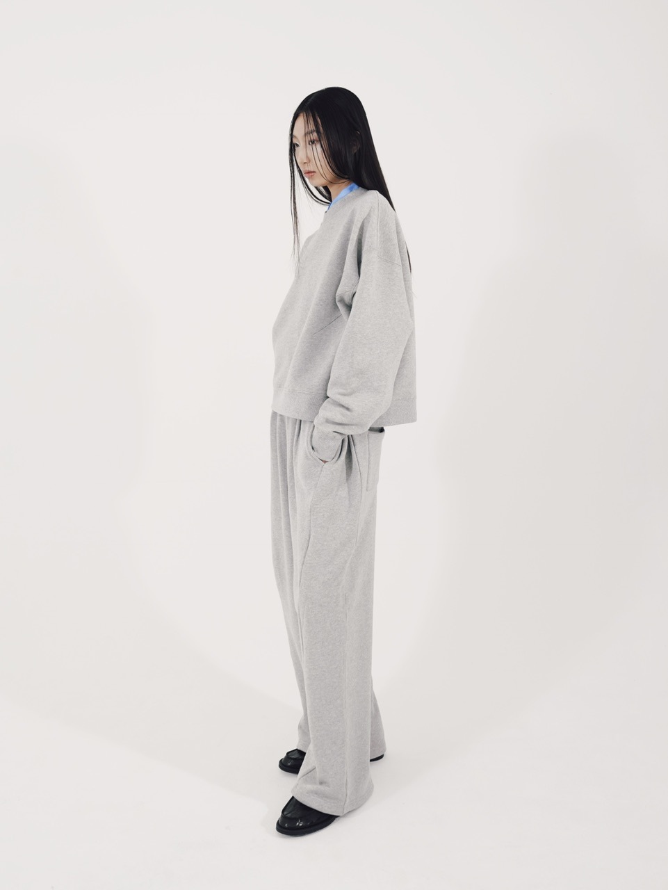 【CS】2tuck sweat pants (gray)