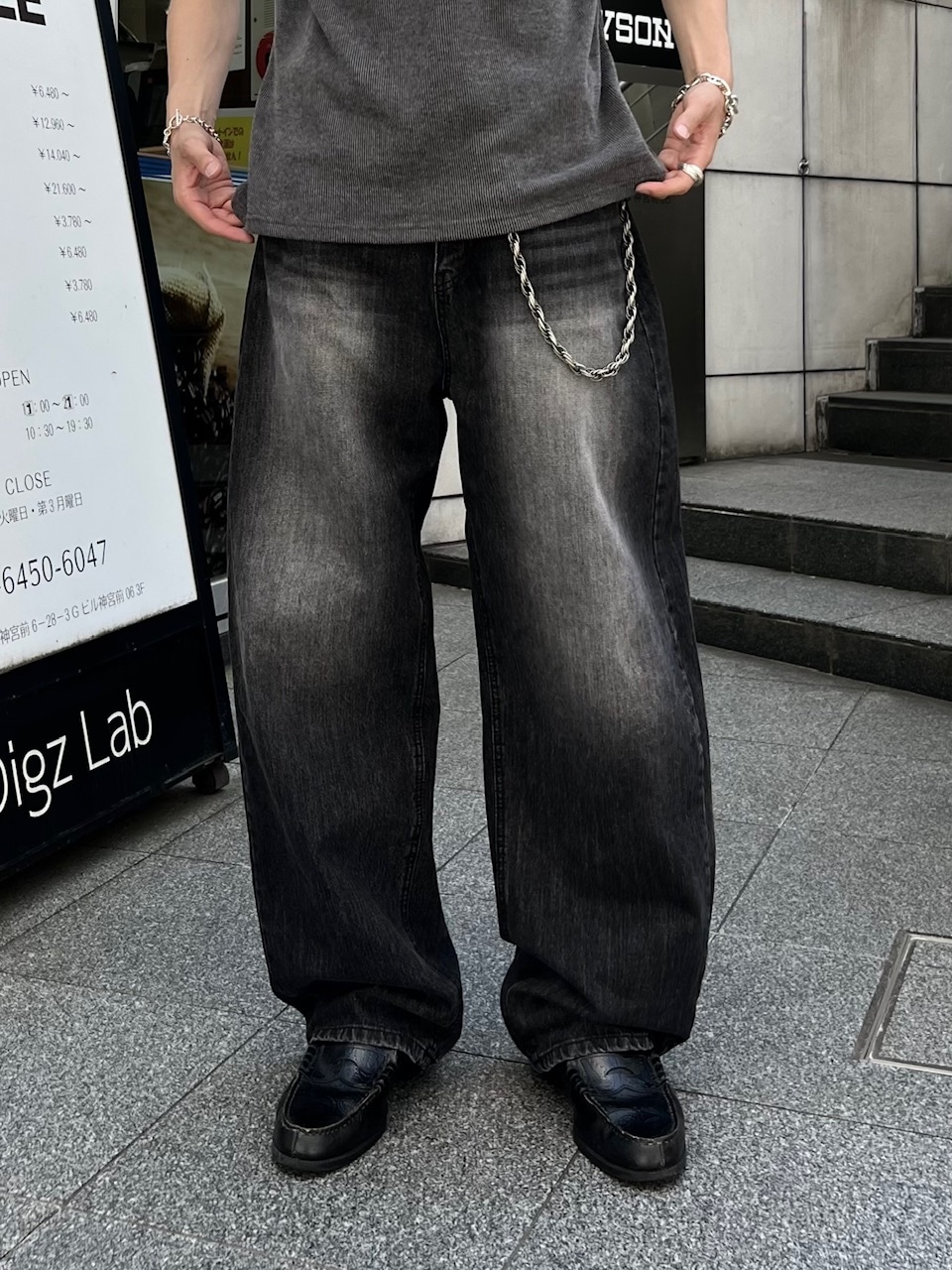 大阪店WEB限定受注制【Chikashitsu +】vintage wash semi wide