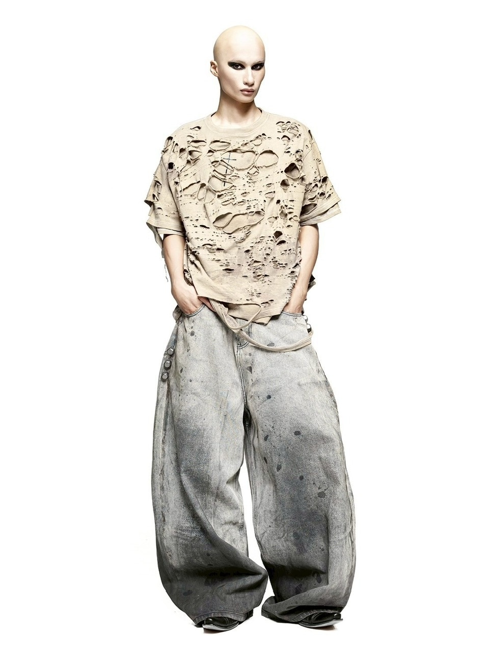 LATUI ATELIER】ENSO T-SHIRT / 【ラトゥイ アトリエ】クラッシュド