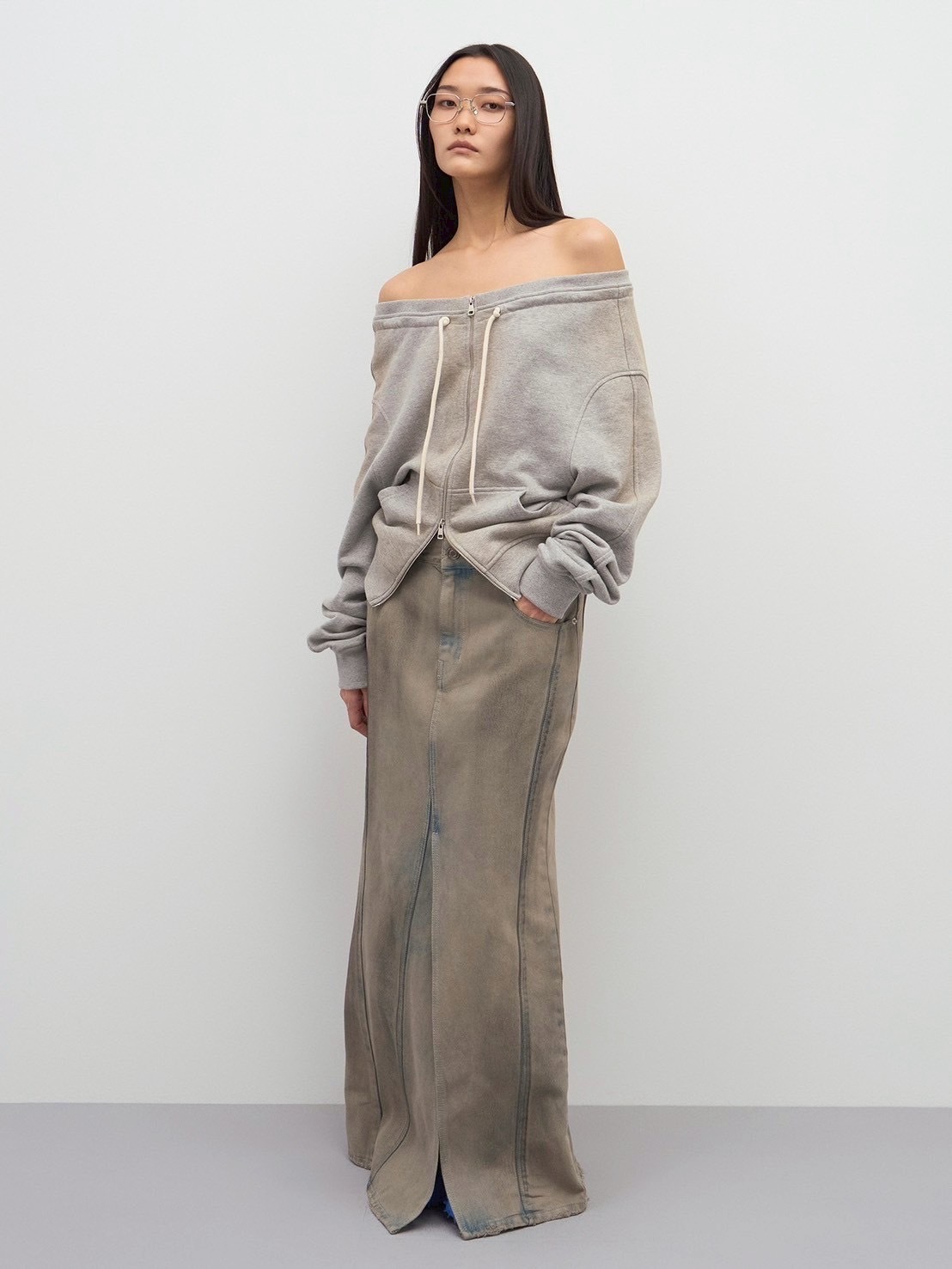 【LCDC】DIRTY WASHED DENIM SKIRT / 【エルシーディーシー・ティーエム】ダーティウォッシュデニムスカート